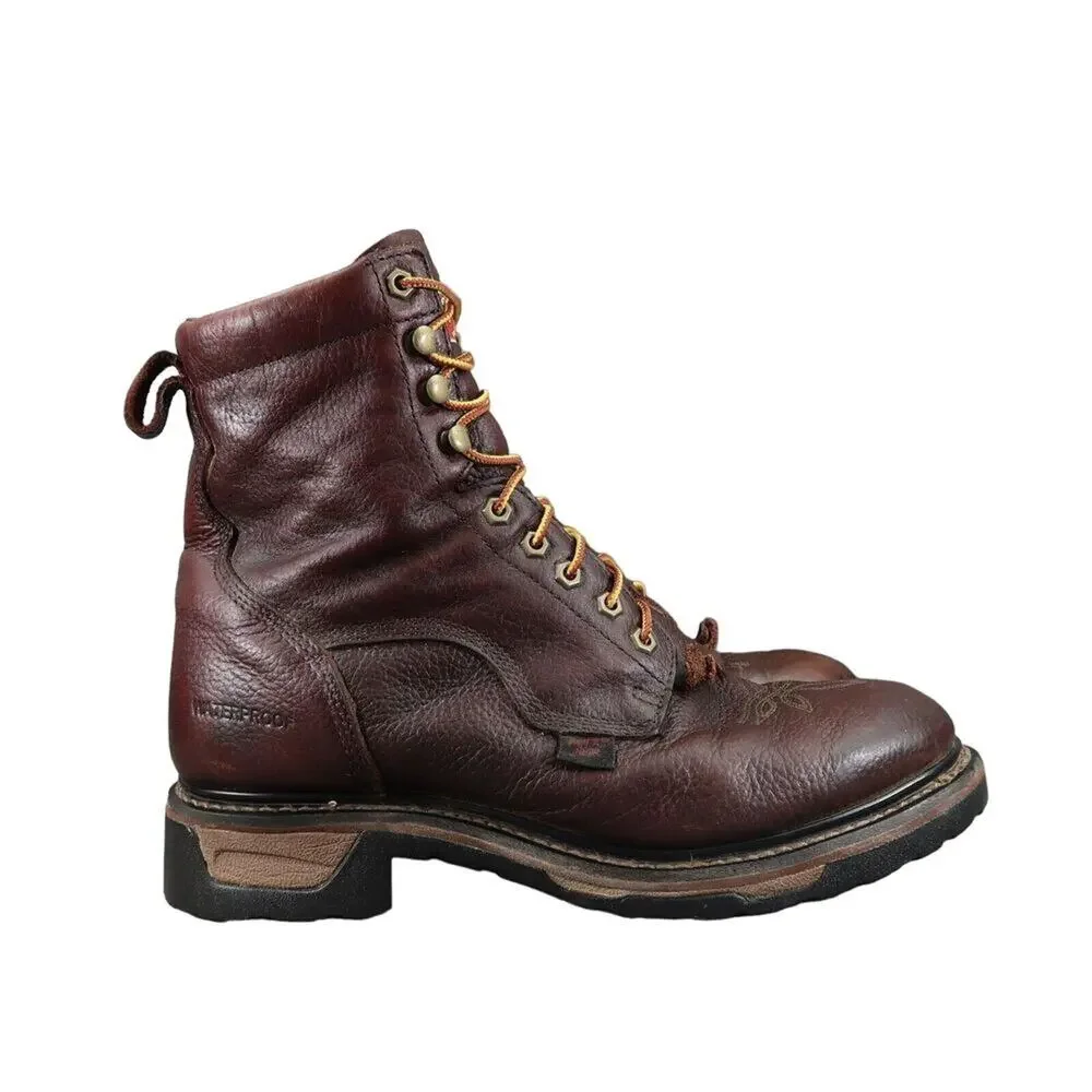Tony Lama Shoes Mens 10 Boots Work Timber Lace Up Leather Waterproof Utility Mid